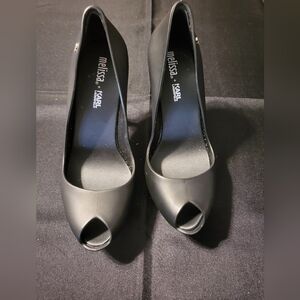 Melissa X Karl Lagerfeld Black Pearl Bead Pumps Size 5